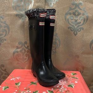 Hunter Rain Boots and Socks size 7